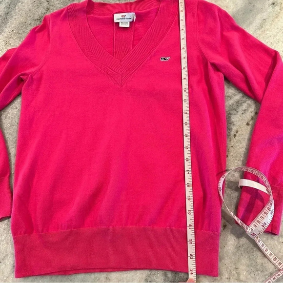 Vineyard Vines Pink V-Neck Heritage Cotton Sweater Size Small - Picture 7 of 9